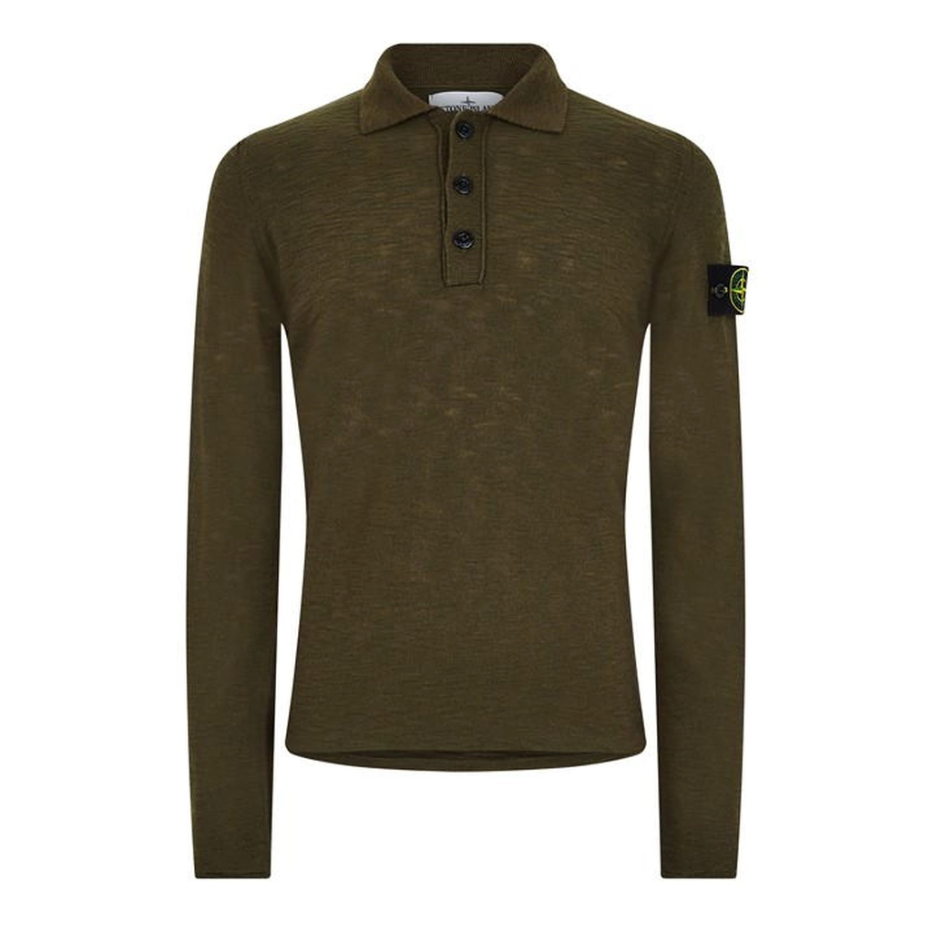Stone Island Knit Polo Shirt - Green